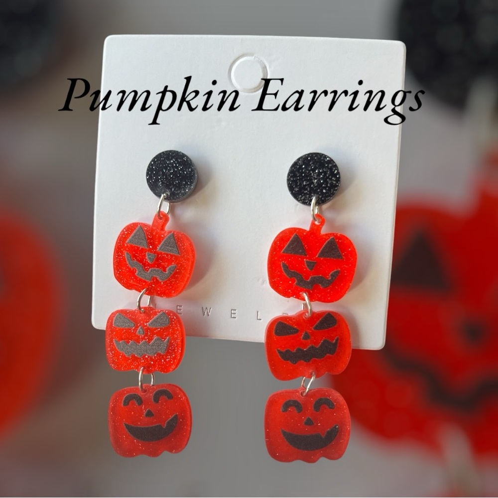 Pumpkin Earrings- new never used.